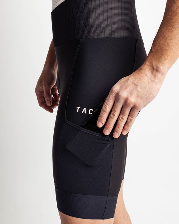NOMAD Cargo Bib Shorts with 3 pockets for men in black