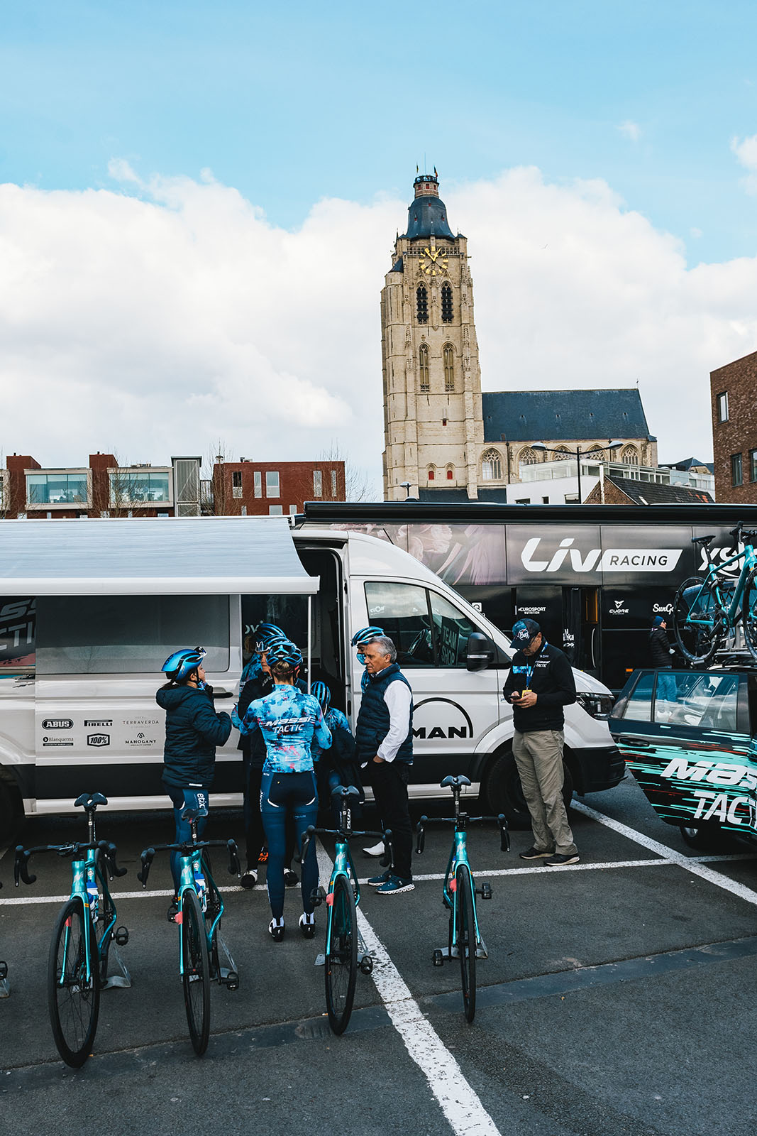 Massi-Tactic women's UCI team at the tour of Flanders in Oudenaarde