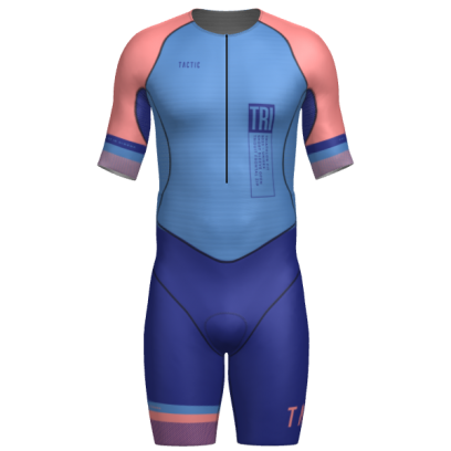 Men's Short Sleeve Trisuit with Frontal Zip