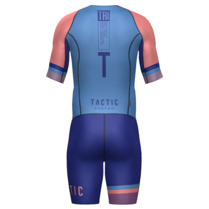 Men's Short Sleeve Trisuit with Frontal Zip